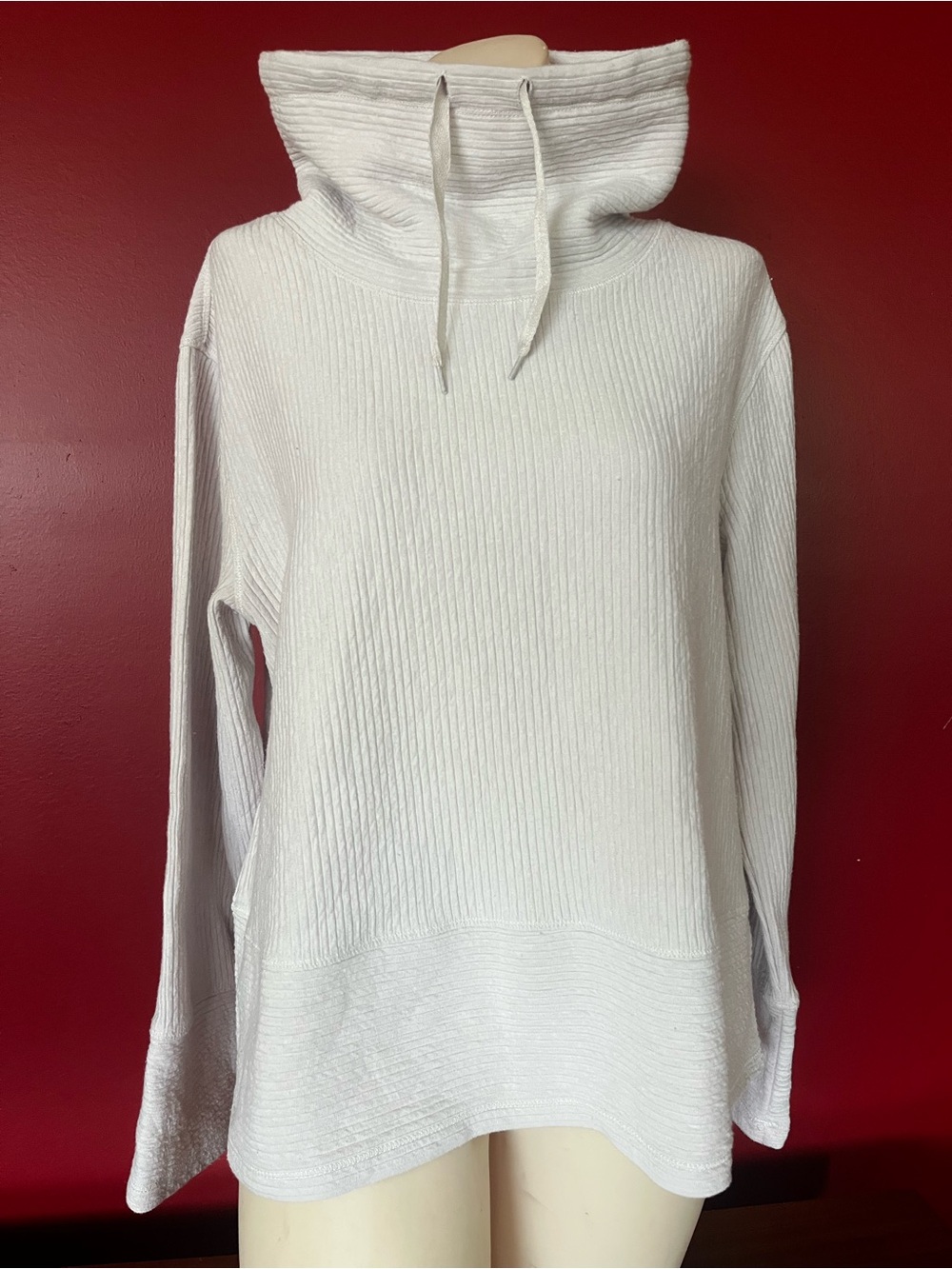 Like new RBX Cream Ribbed Cowl Neck Pullover
